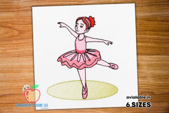 Ballet Girl Performing Quick Stitch: A Delightful Embroidery Design for Meaningful Gifts