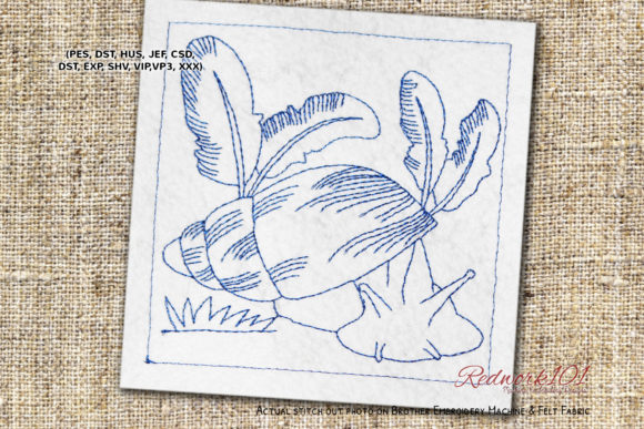 Banana Rasp Snail Redwork: A Seasonal Embroidery Must-Have