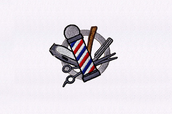 Barbers Pole Tools Embroidery Design Review