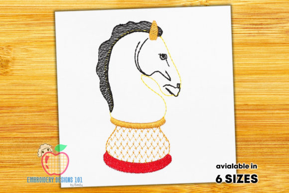 Chess Knight Horse Sketch Embroidery Design Review