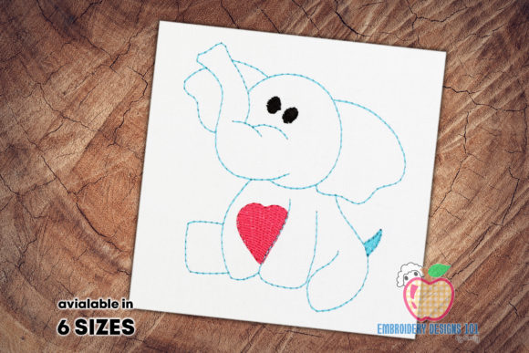 Cute Baby Elephant Sketch for Seasonal Embroidery Projects