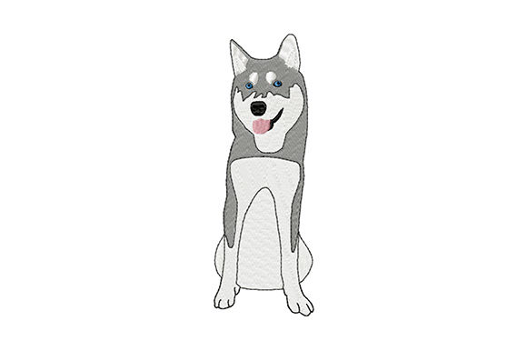 Cute Young Siberian Husky Embroidery Design Review