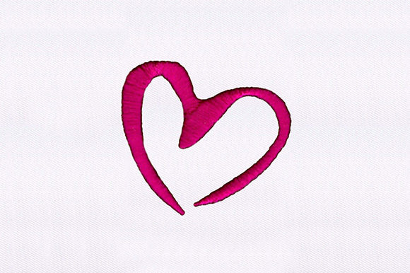 Drawn Pink Heart Embroidery Design Review