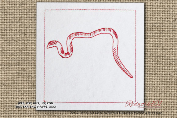 Earthworm Redwork: A Delightful Embroidery Design for Meaningful Gifts