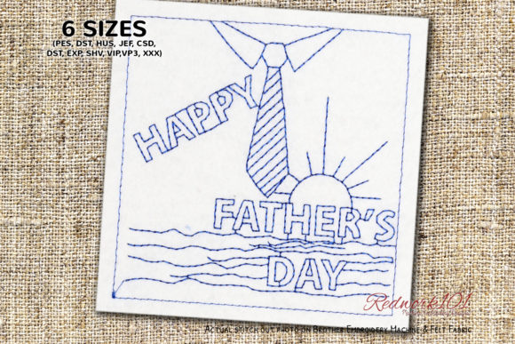 Fathers Day Lineart: A Fresh Embroidery Design for Apparel Projects