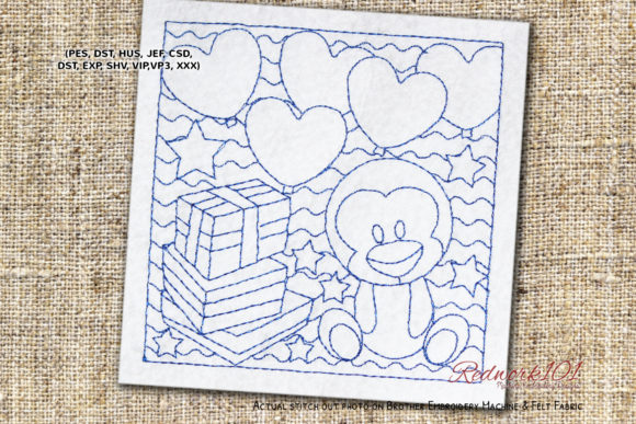 Happy Birthday Baby Card Redwork Design Review