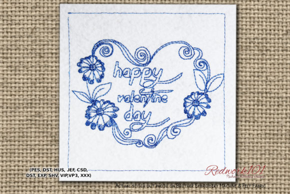 Happy Valentine Day Redwork for Small Business Branding