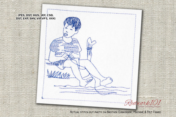 No Fishing Today Bluework Review for Seasonal Embroidery