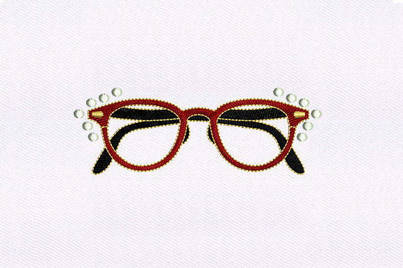 Red Black Eyeglasses: A Bold Embroidery Design for Craft Fair Appeal