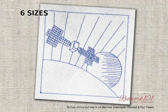 Satellite with Solar Panels Redwork Review