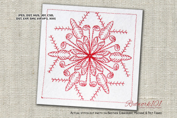 Snowflake Redwork Design Review for Premium Sweatshirt Embroidery